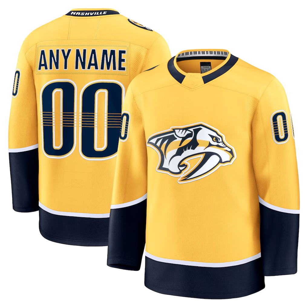 Elroe Custom N.Predators Gold Home Premium Jerseys
