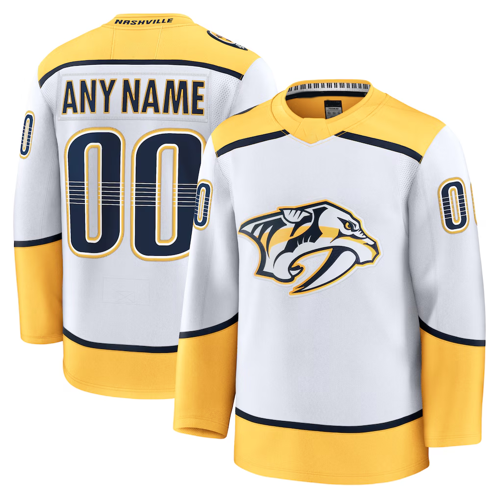 Elroe Custom N.Predators White Away Premium Jerseys