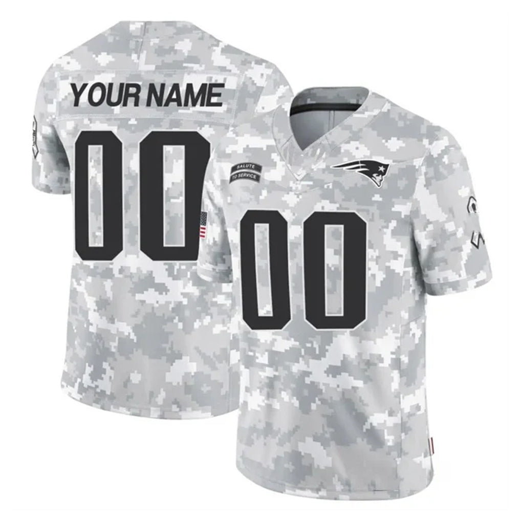 Elroe Custom NE.Patriots Arctic Camo Salute To Service Limited Game Any Name & Numbers Stitched Jerseys