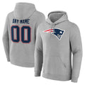 Elroe Custom NE.Patriots Gray LOGO Pullover Hoodies Home Game Any Name & Numbers Stitched Jerseys