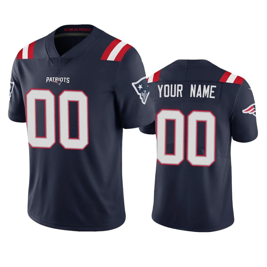 Elroe Custom NE.Patriots Navy Vapor Untouchable Home Game Any Name & Numbers Stitched Jerseys