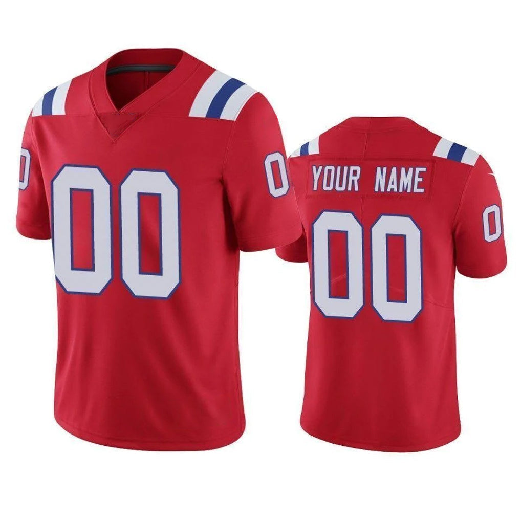 Elroe Custom NE.Patriots Red Vapor Untouchable Home Game Any Name & Numbers Stitched Jerseys
