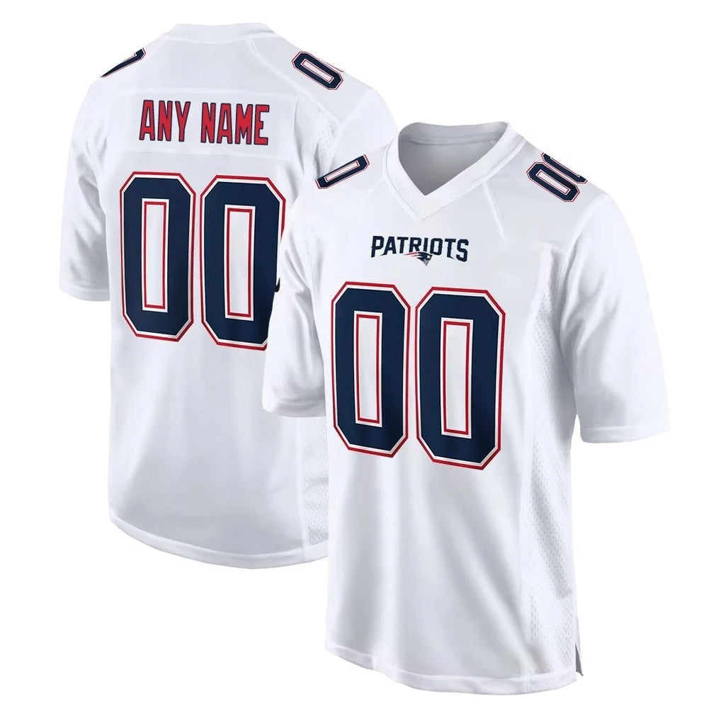 Elroe Custom NE.Patriots White Fashion Limited Home Game Any Name & Numbers Stitched Jerseys
