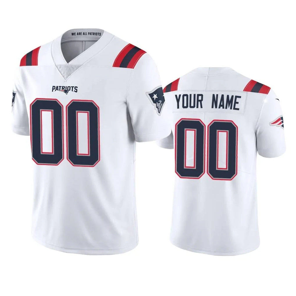 Elroe Custom NE.Patriots White Vapor Untouchable Home Game Any Name & Numbers Stitched Jerseys