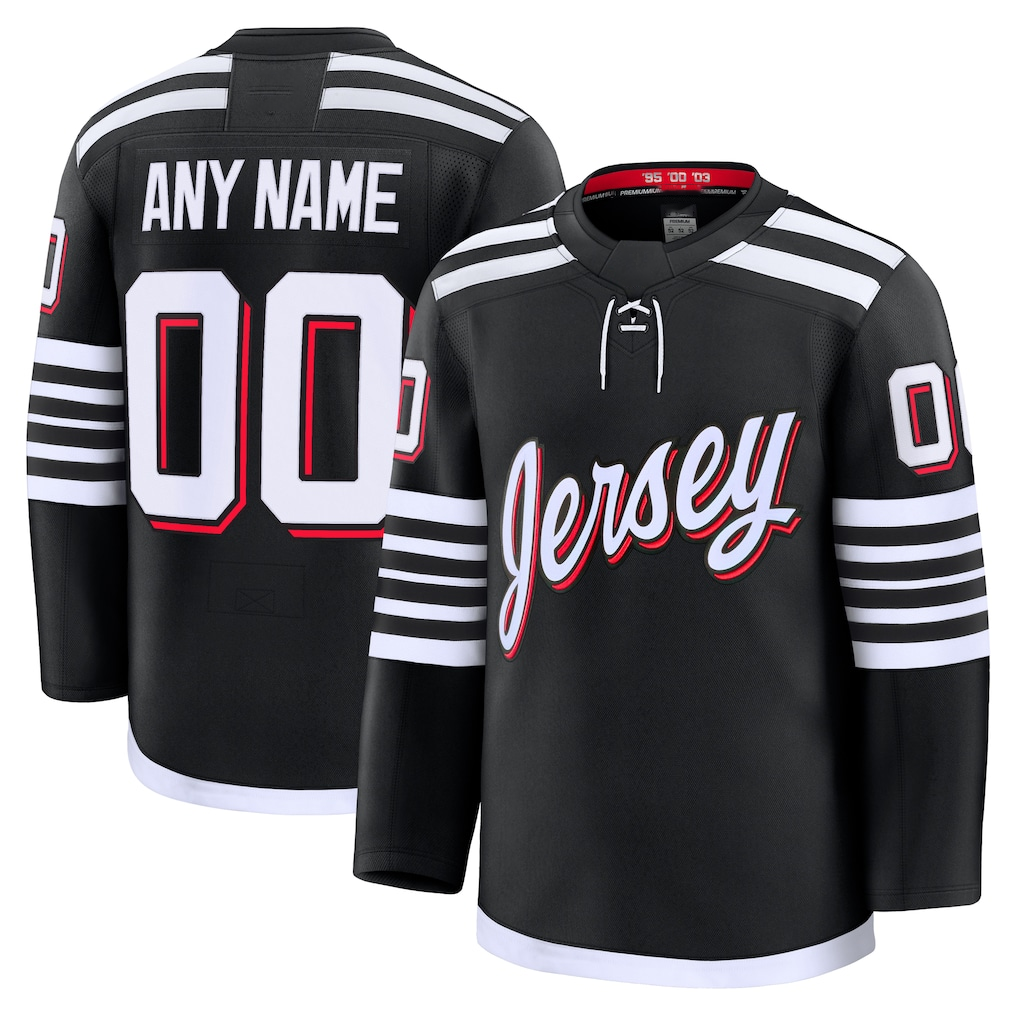 Elroe Custom N.Jersey Devils Black Alternate Premium Jerseys