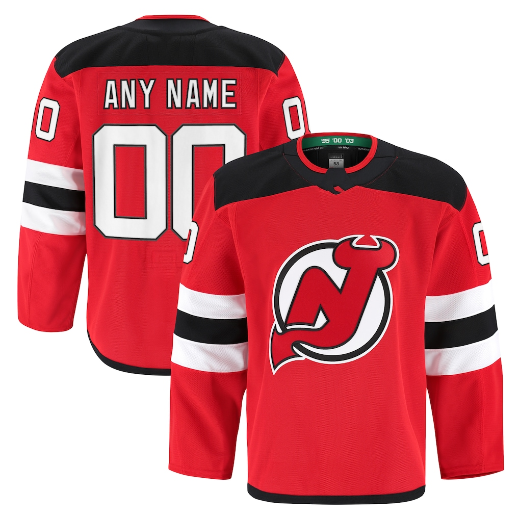 Elroe Custom N.Jersey Devils Red Home Authentic Pro Jerseys