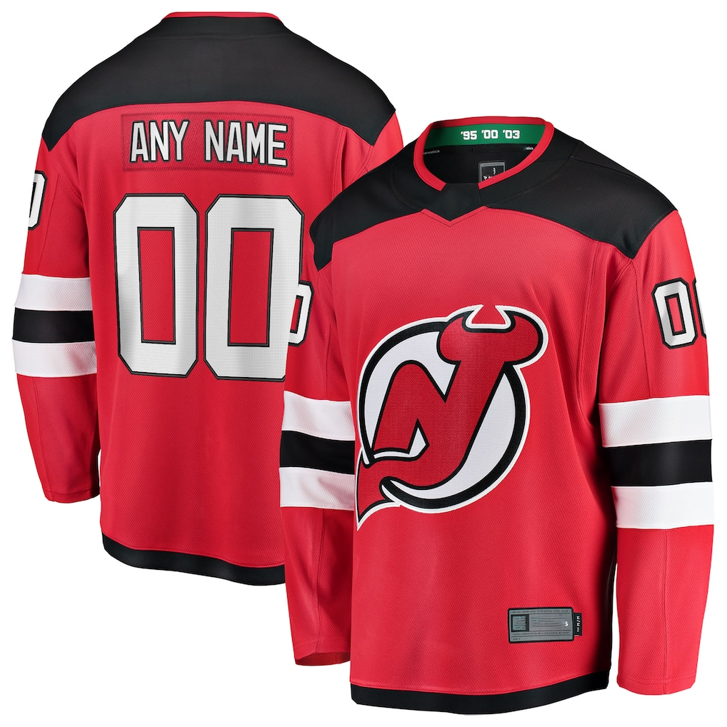Elroe Custom N.Jersey Devils Red Home Breakaway Jerseys