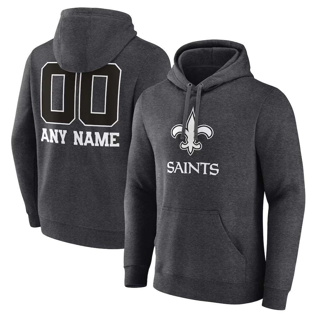 Elroe Custom NO.Saints Gray Pullover Hoodies Limited Any Name & Numbers  Stitched Jerseys