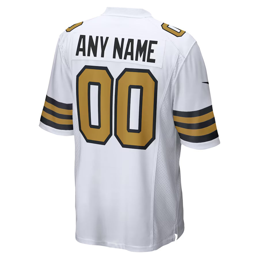 Elroe Custom NO.Saints White Alternate Game Stitched Jerseys
