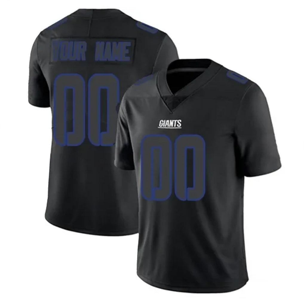 Elroe Custom NY.Giants Black Impact Limited Home Game Any Name & Numbers Stitched Jerseys