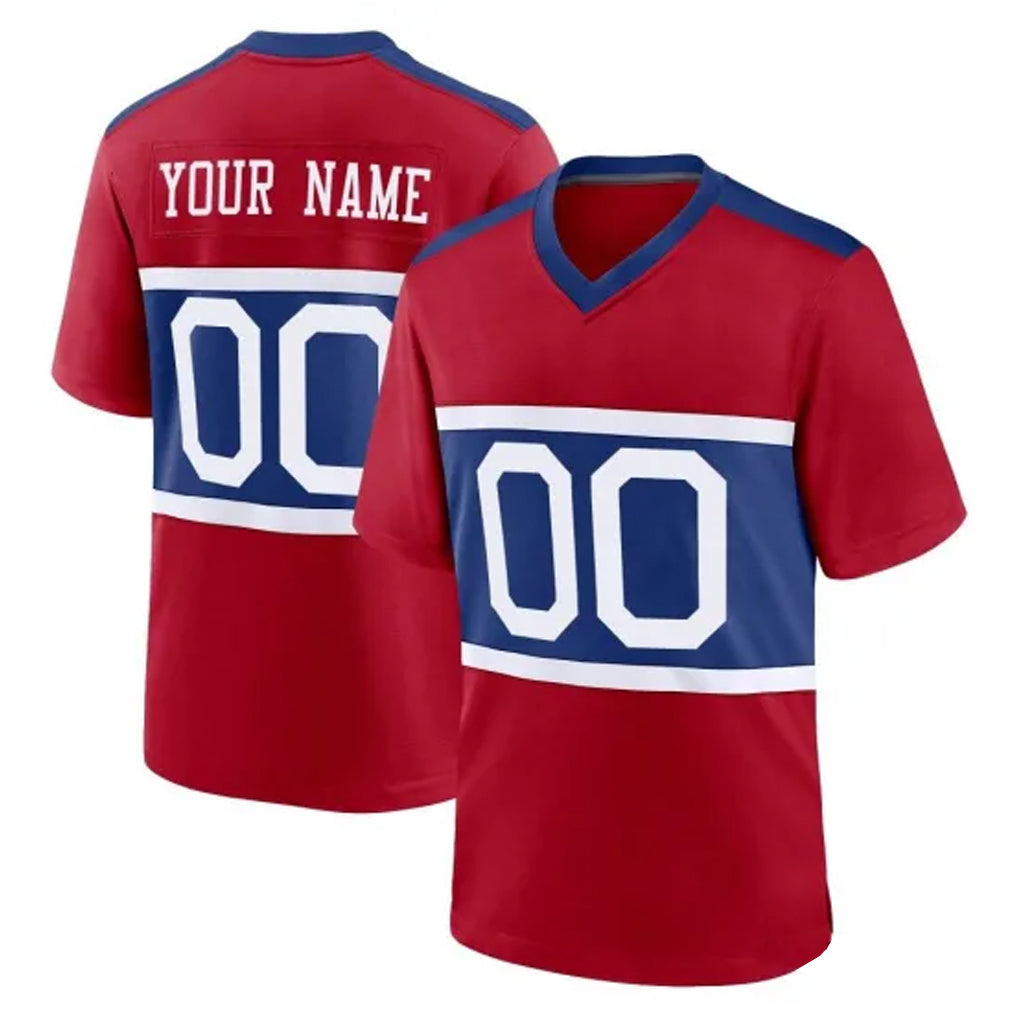 Elroe Custom NY.Giants Red Century Home Game Any Name & Numbers Stitched Jerseys