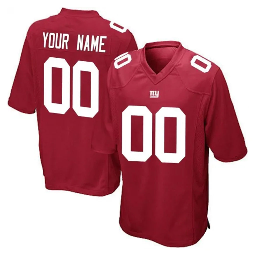 Elroe Custom NY.Giants Red Home Game Any Name & Numbers Stitched Jerseys