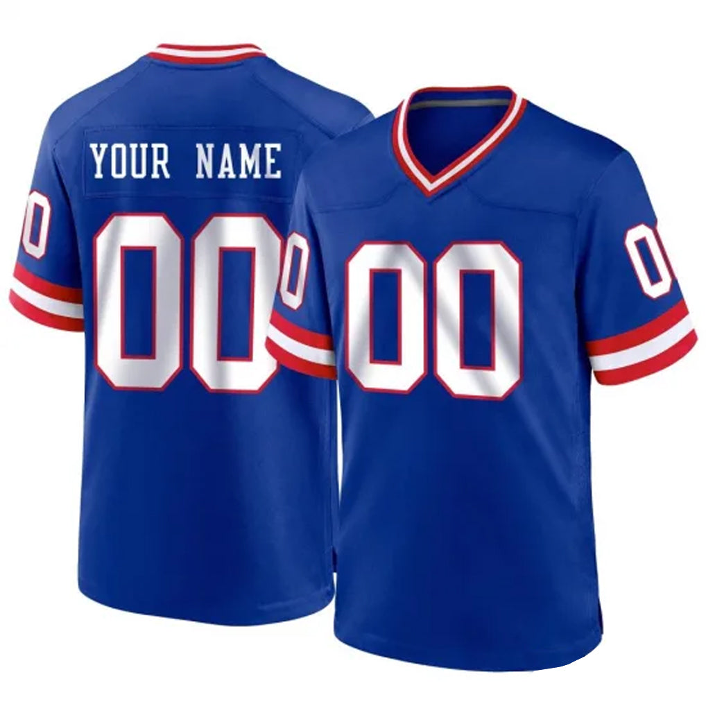 Elroe Custom NY.Giants Royal Classic Home Game Any Name & Numbers Stitched Jerseys