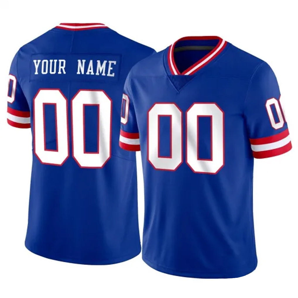 Elroe Custom NY.Giants Royal Classic Vapor Home Game Any Name & Numbers Stitched Jerseys