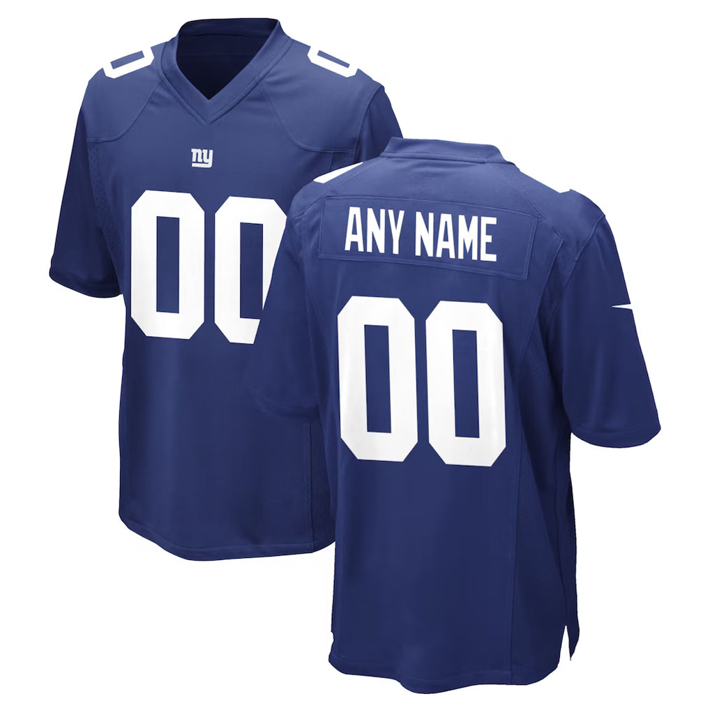 Elroe Custom NY.Giants Royal Home Game Any Name & Numbers Stitched Jerseys