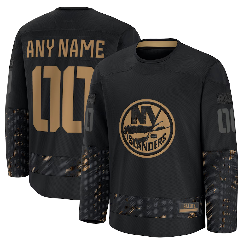 Elroe Custom NY.Islanders Black 2024 Military Appreciation Practice Jerseys