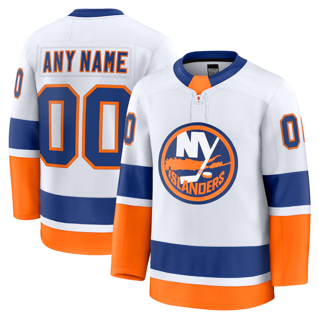 Elroe Custom NY.Islanders White Away Premium Jerseys