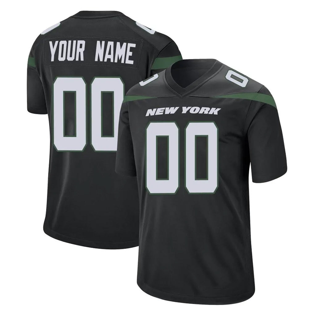 Elroe Custom NY.Jets Black Home Game Any Name & Numbers Stitched Jerseys