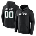 Elroe Custom NY.Jets Black LOGO Pullover Hoodies Limited Game Any Name & Numbers Stitched Jerseys
