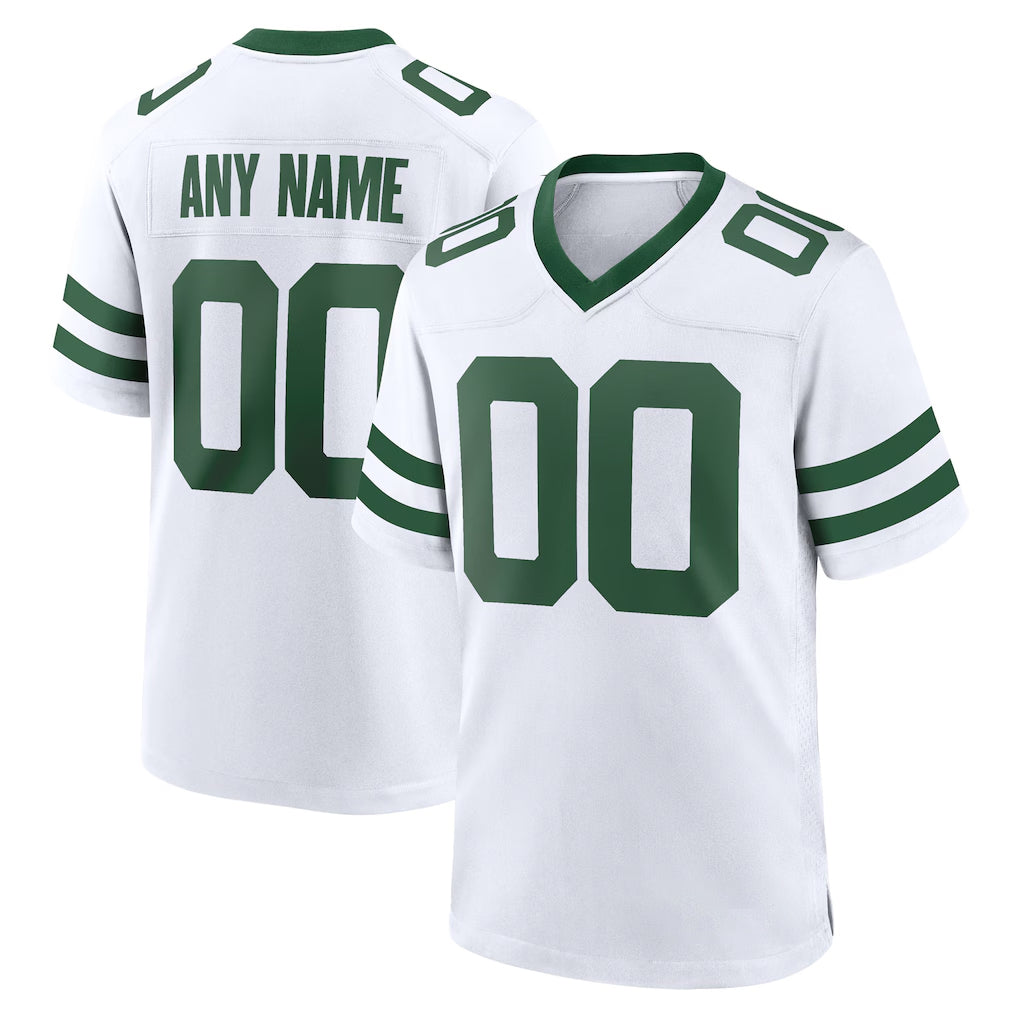 Elroe Custom NY.Jets White Legacy Home Game Any Name & Numbers Stitched Jerseys
