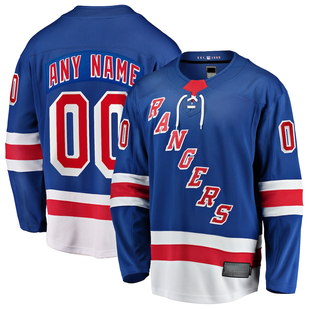 Elroe Custom NY.Rangers Blue Home Breakaway Jerseys