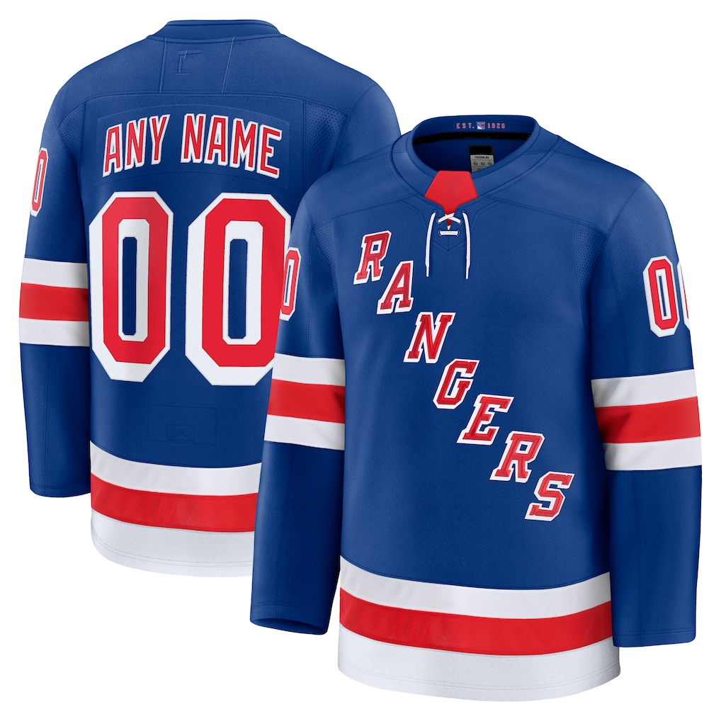 Elroe Custom NY.Rangers Royal Home Premium Jerseys