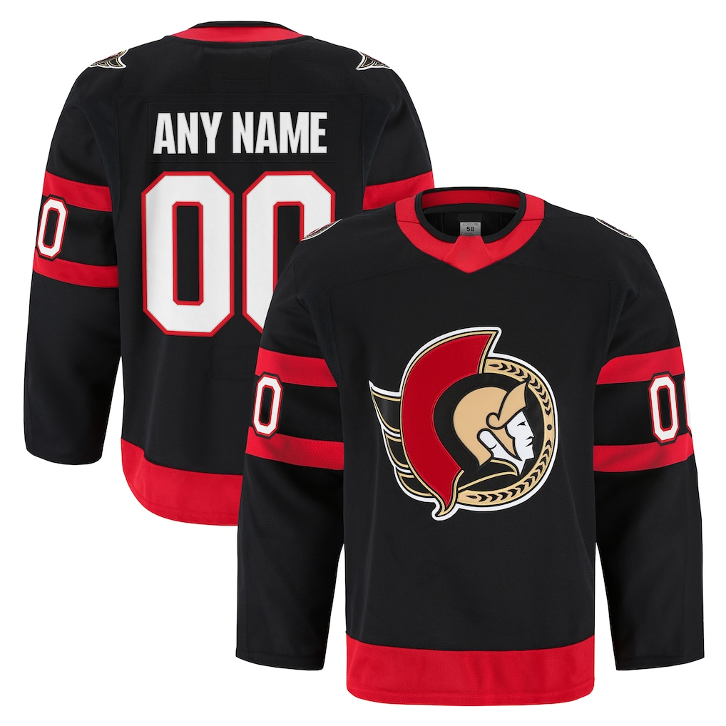 Elroe Custom O.Senators Black Home Authentic Pro Jerseys