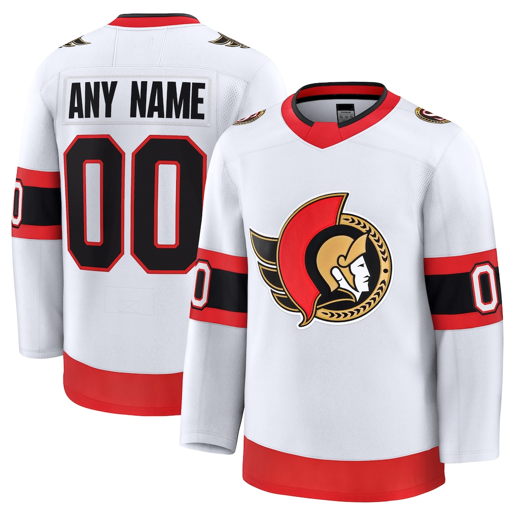 Elroe Custom O.Senators White Away Premium Jerseys