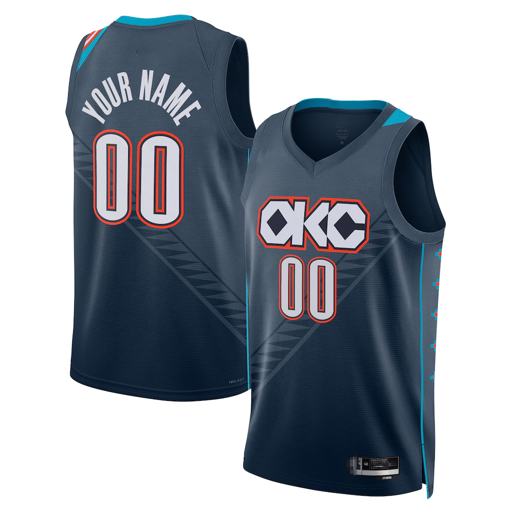 Elroe Custom OC.Thunder Blue 2025-2026 City Edition Swingman Stitched Jerseys