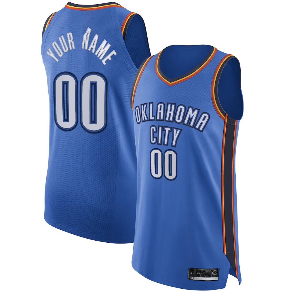 Elroe Custom OC.Thunder Blue Authentic Stitched Jerseys - Icon Edition