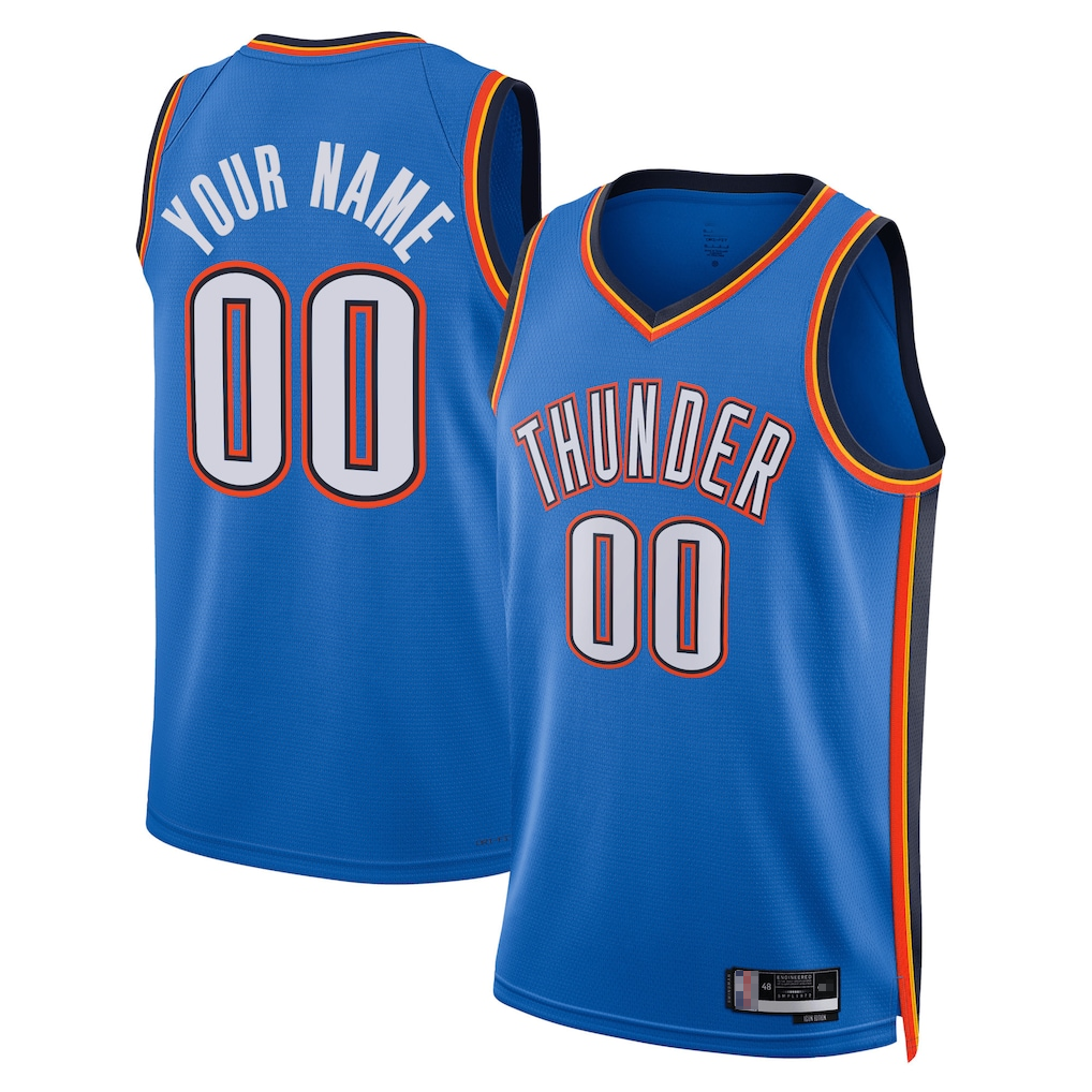 Elroe Custom OC.Thunder Blue  Fast Break Stitched Jerseys- Statement Edition