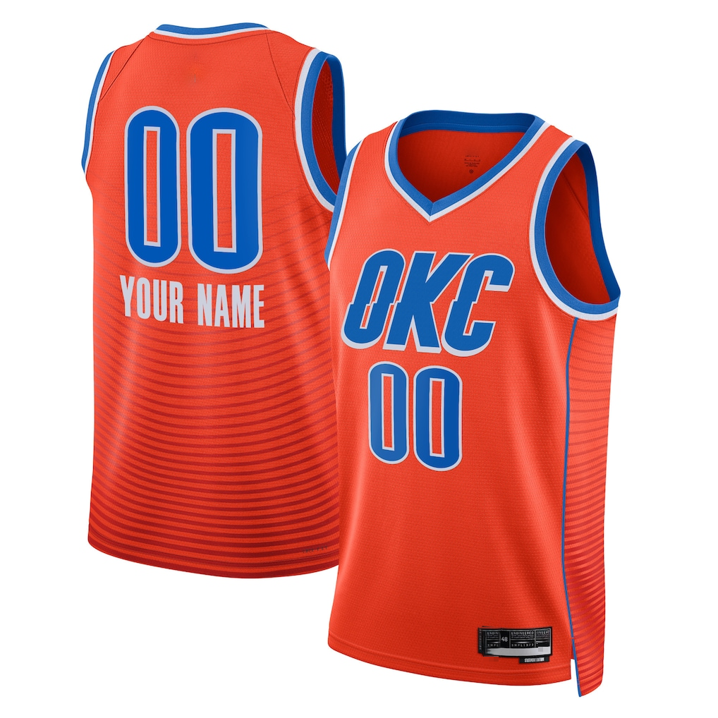 Elroe Custom OC.Thunder Jordan Brand Orange 2022-2023 Swingman Stitched Jerseys - Statement Edition