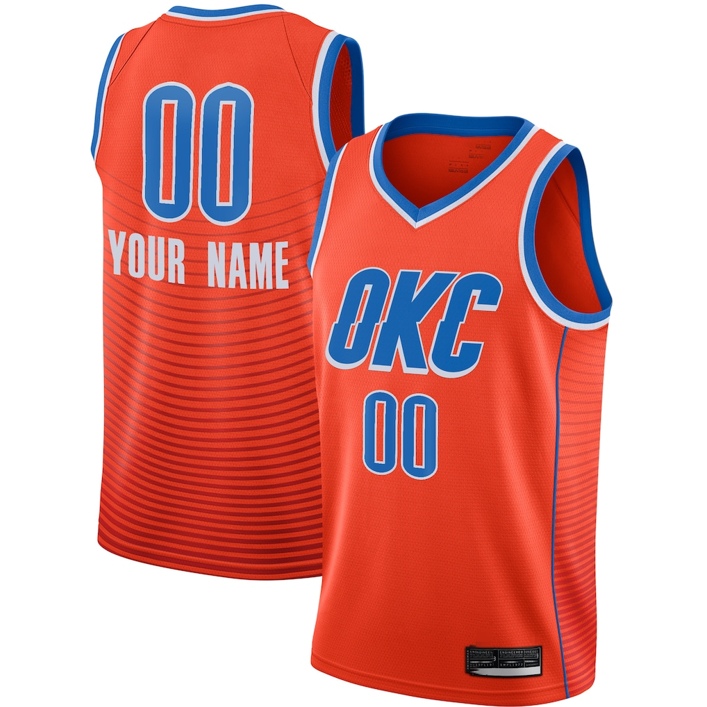 Elroe Custom OC.Thunder Orange Swingman Stitched Jerseys- Statement Edition