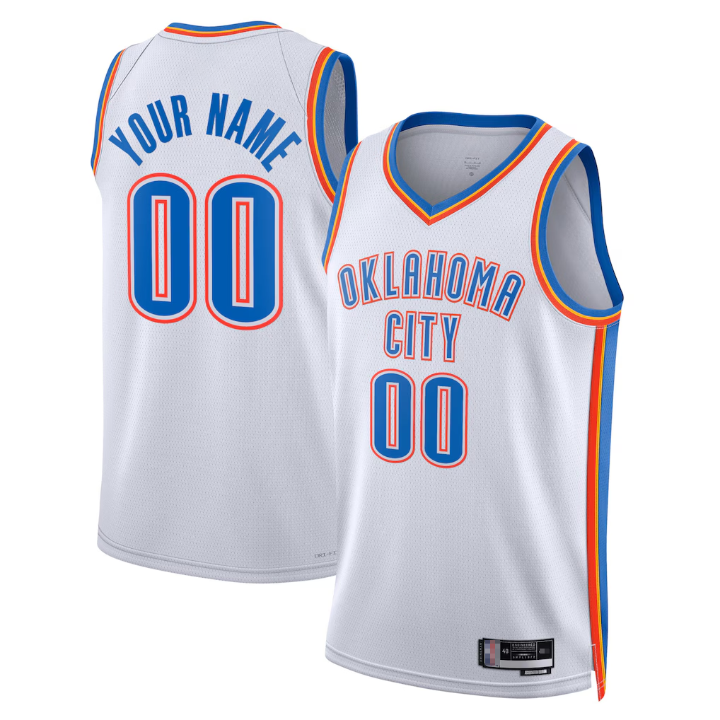 Elroe Custom OC.Thunder White Swingman Stitched Jerseys- Association Edition