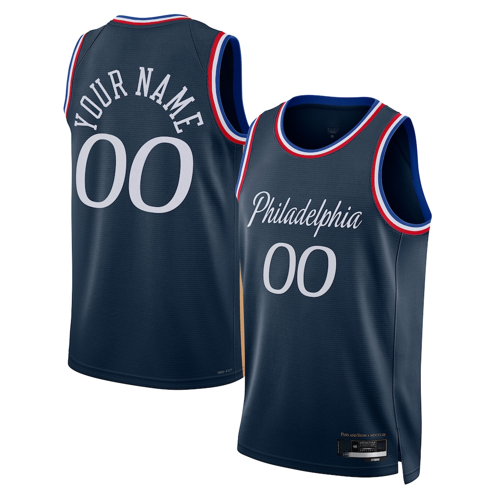 Elroe Custom P.76ers Navy 202526 City Edition Swingman Jerseys