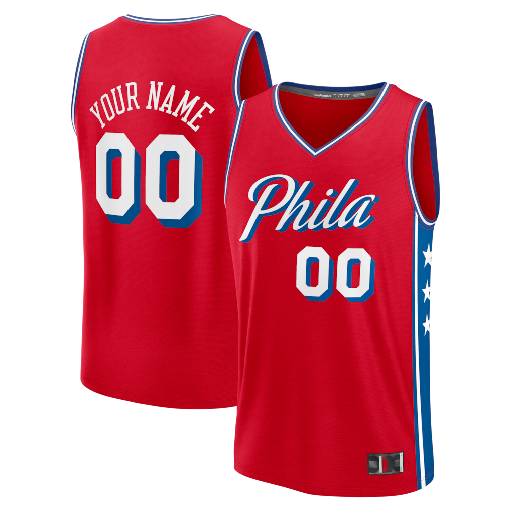 Elroe Custom P.76ers Red Fast Break Jerseys - Icon Edition