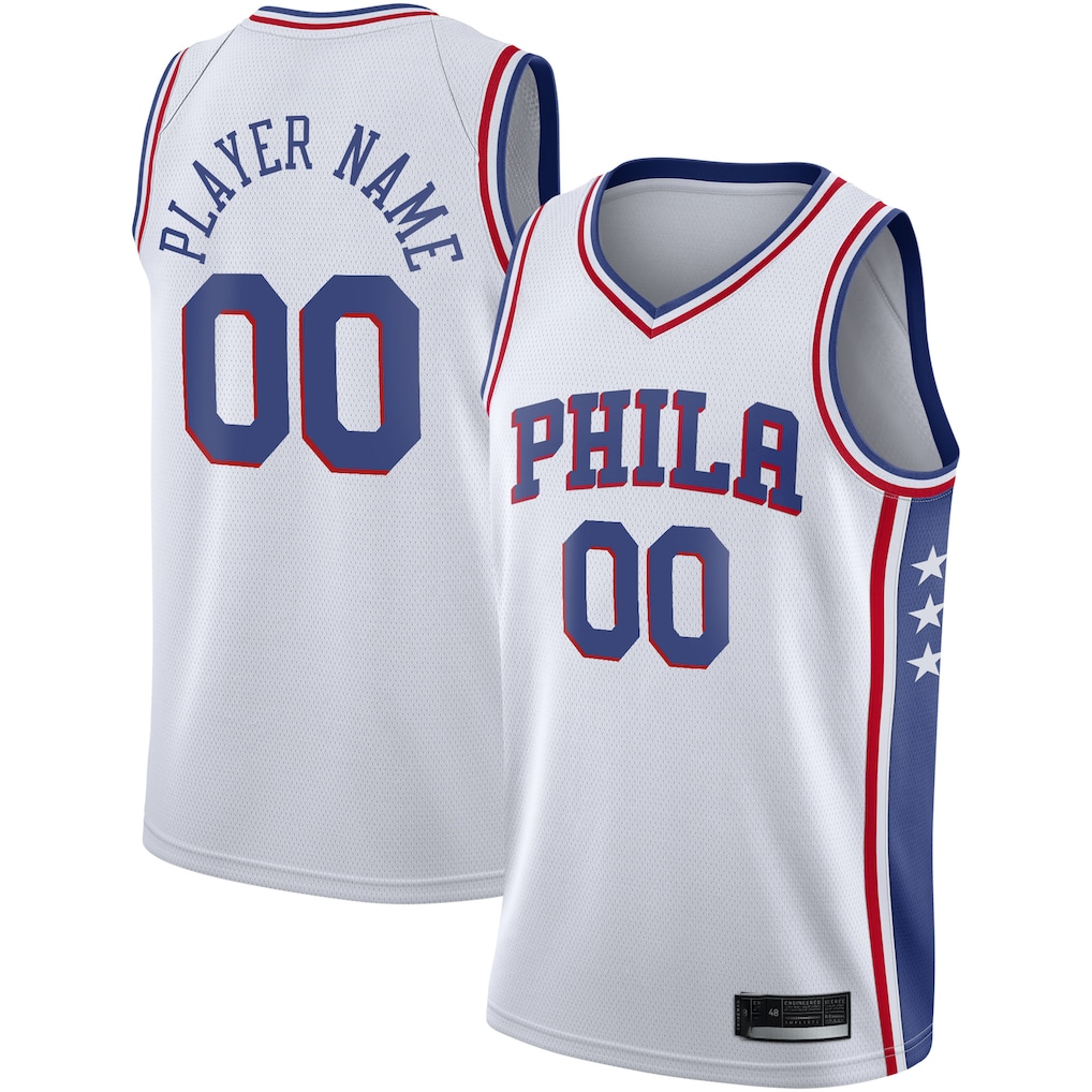 Elroe Custom P.76ers White 2020-21 Swingman Jerseys - Association Edition