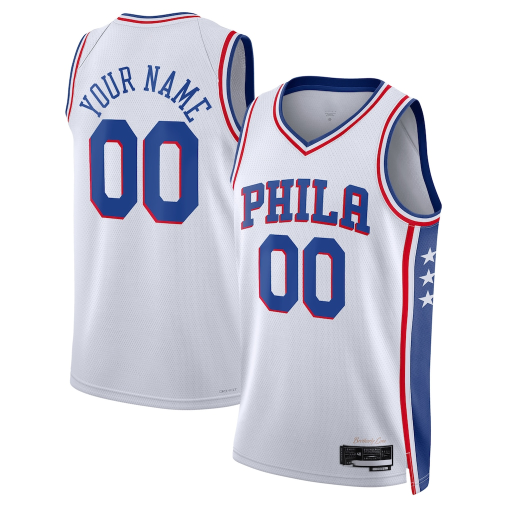 Elroe Custom P.76ers White 2022-23 Swingman Jerseys - Association Edition