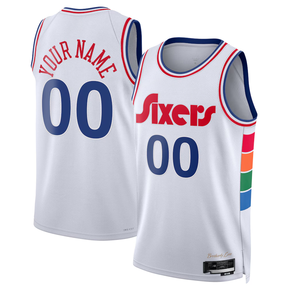 Elroe Custom P.76ers White 2024-25 Swingman Jerseys - City Edition