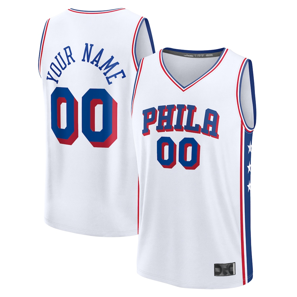 Elroe Custom P.76ers White Fast Break Jerseys - Association Edition