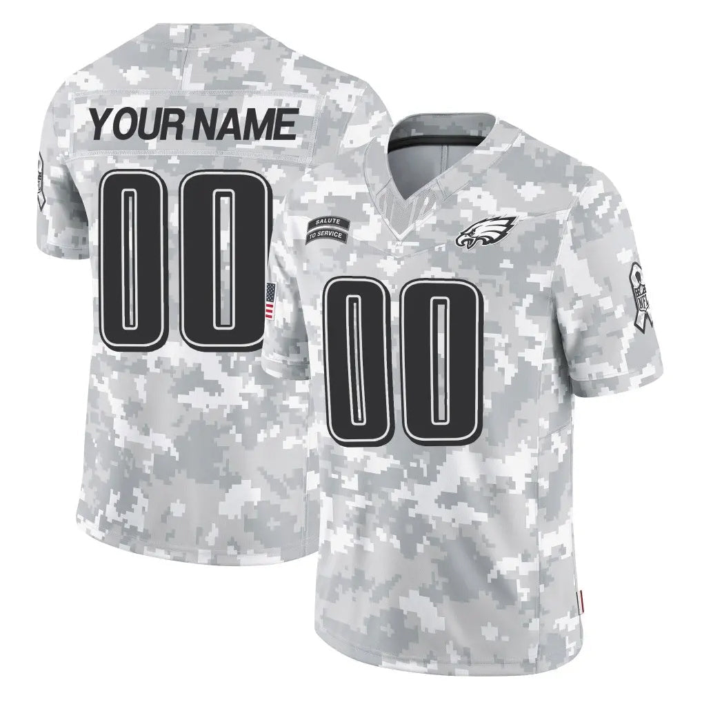 Elroe Custom P.Eagles Arctic Camo Salute to Service Limited Game Any Name & Numbers Stitched Jerseys