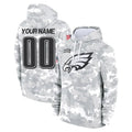Elroe Custom P.Eagles Arctic Camo Salute to Service Pullover Hoodies Limited Game Any Name & Numbers Stitched Jerseys