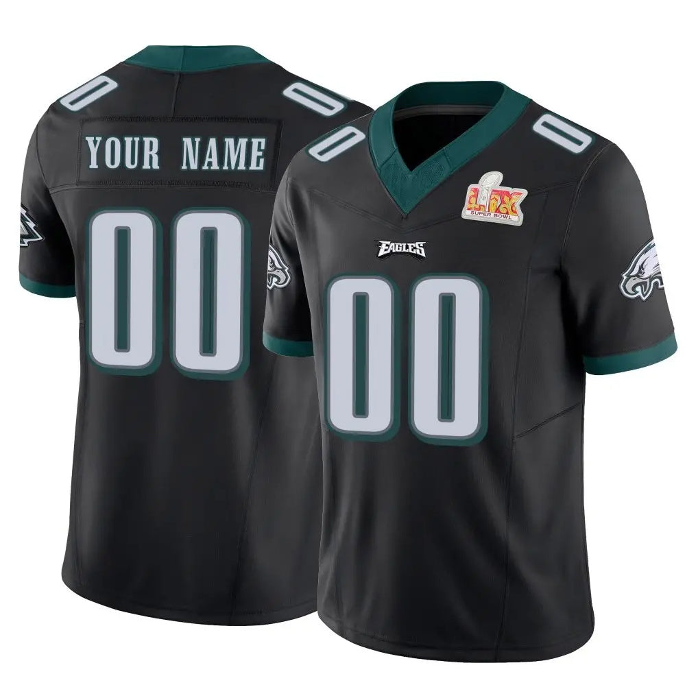Elroe Custom P.Eagles Black Limited Vapor F.U.S.E. Super Bowl LIX Home Game Any Name & Numbers Stitched Jerseys