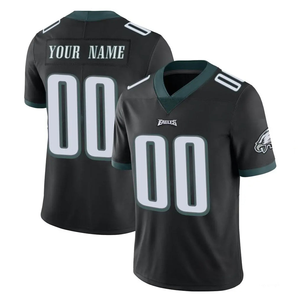Elroe Custom P.Eagles Black Limited Vapor Untouchable Home Game Any Name & Numbers Stitched Jerseys