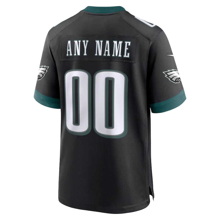 Elroe Custom P.Eagles Black Stitched Alternate Game Stitched Jerseys