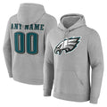 Elroe Custom P.Eagles Gray LOGO Pullover Hoodies Home Game Any Name & Numbers Stitched Jerseys