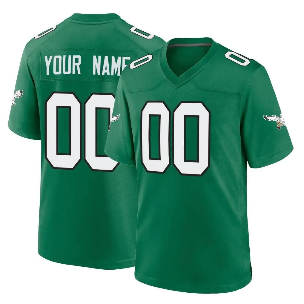 Elroe Custom P.Eagles Green Kelly Alternate Home Game Any Name & Numbers Stitched Jerseys