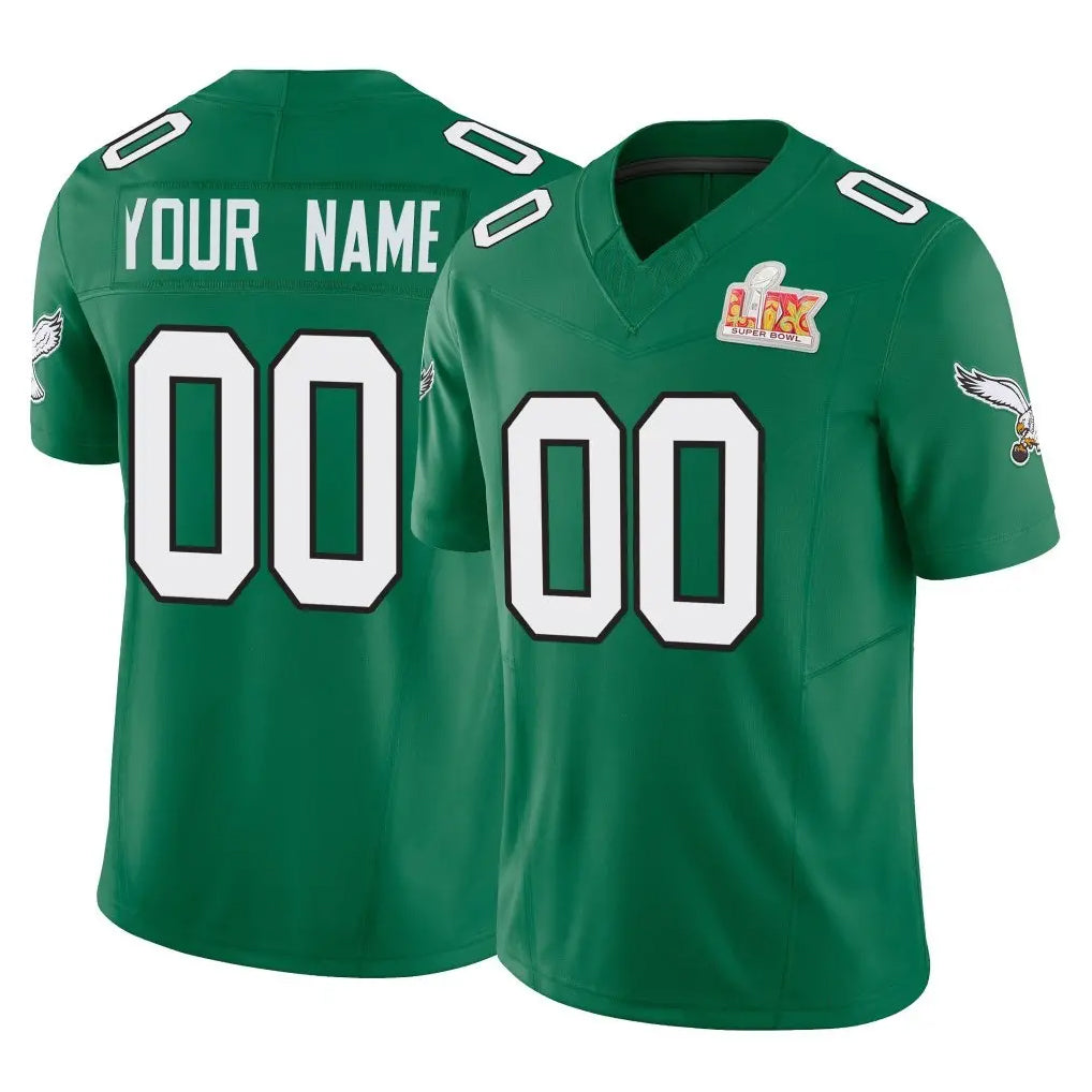 Elroe Custom P.Eagles Green Kelly Alternate Vapor F.U.S.E. Super Bowl LIX Home Game Any Name & Numbers Stitched Jerseys