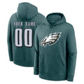 Elroe Custom P.Eagles Midnight Green Performance Pullover Hoodies Home Game Any Name & Numbers Stitched Jerseys
