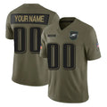 Elroe Custom P.Eagles Olive 2025 Salute To Service Limited Any Name & Numbers Stitched Jerseys